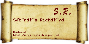 Sörös Richárd névjegykártya