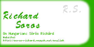 richard soros business card